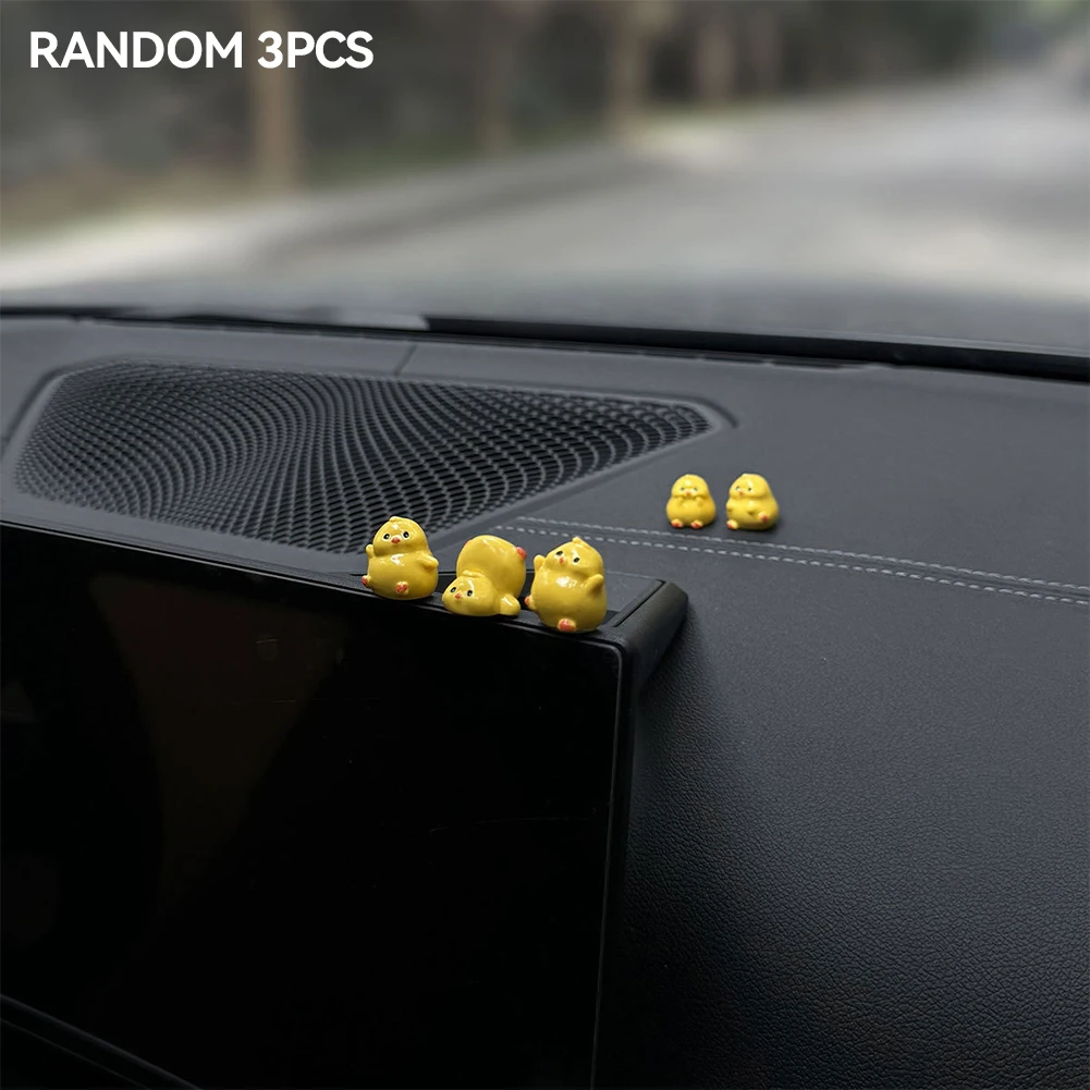 Mini Yellow Chick Car Decoration Gift Resin Ornaments for Auto Interior Dashboard Button Home Bedroom Office Living Room Store thumbnail 5