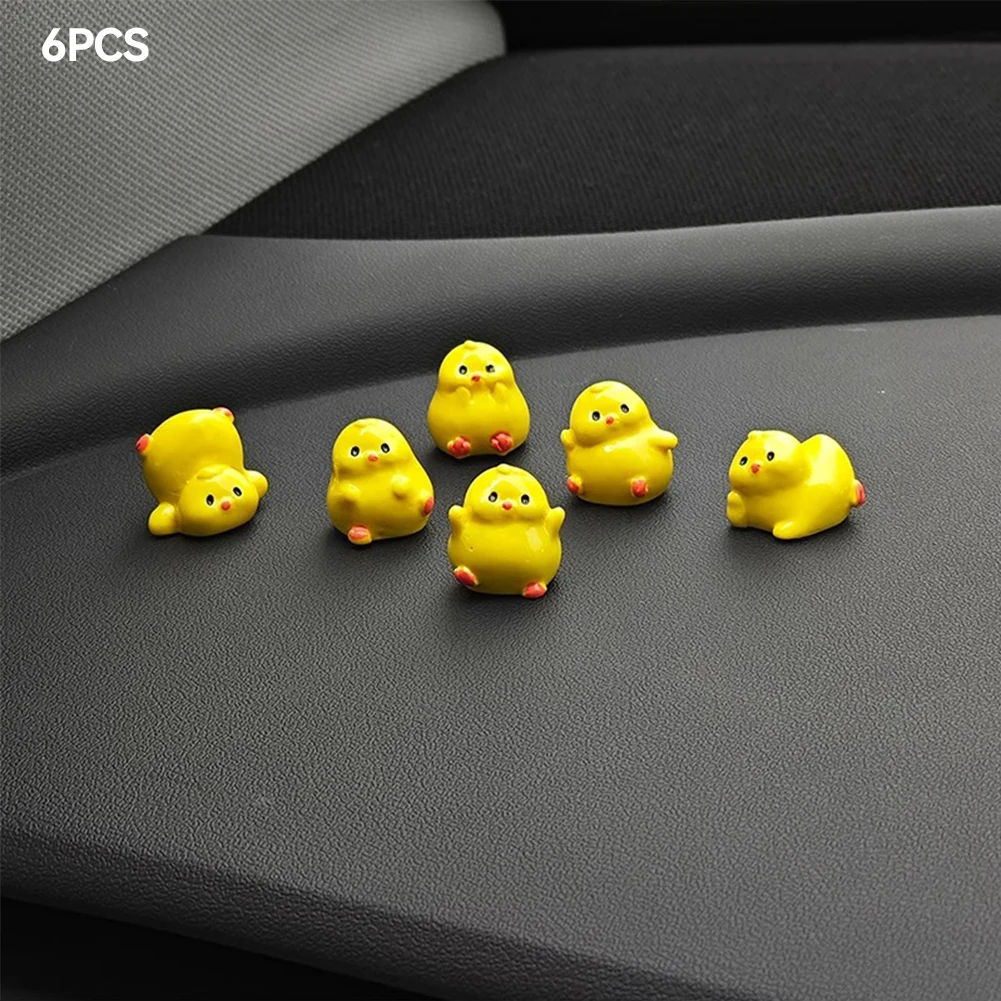 Mini Yellow Chick Car Decoration Gift Resin Ornaments for Auto Interior Dashboard Button Home Bedroom Office Living Room Store thumbnail 6