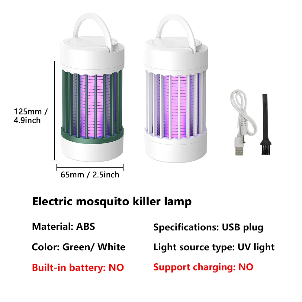 Electric Shock Mosquito Killer Lamp UV Light USB Anti Mosquito Trap For Bedroom Outdoor Camping Use Kills Moths Wasps Gnats thumbnail 3