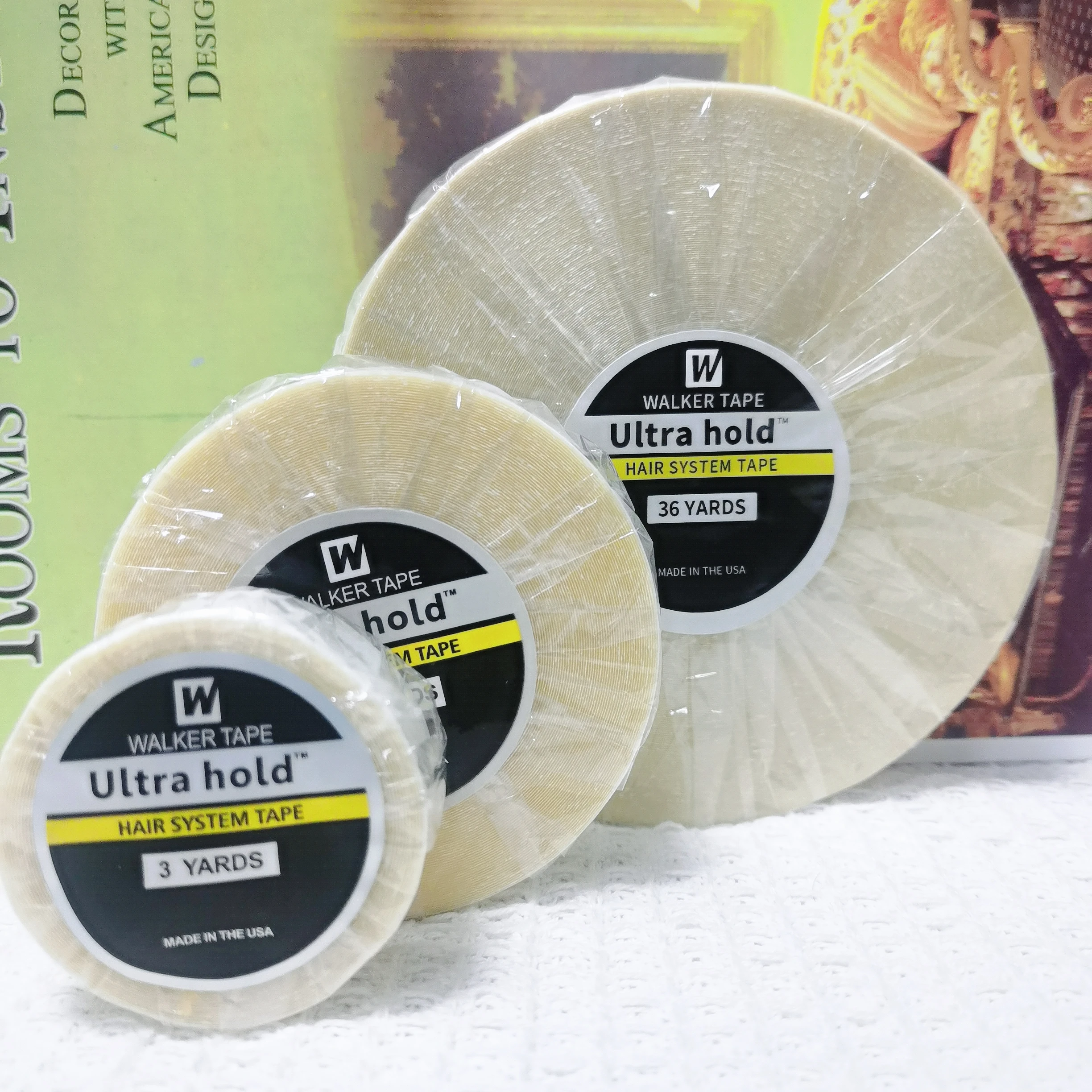 Lace Wig tape glue for hair extensions Ultra Hold Adhesive Tape glue for 3Yards 12yards 36yards Wig Glue Hair Tape For Toupees thumbnail 4