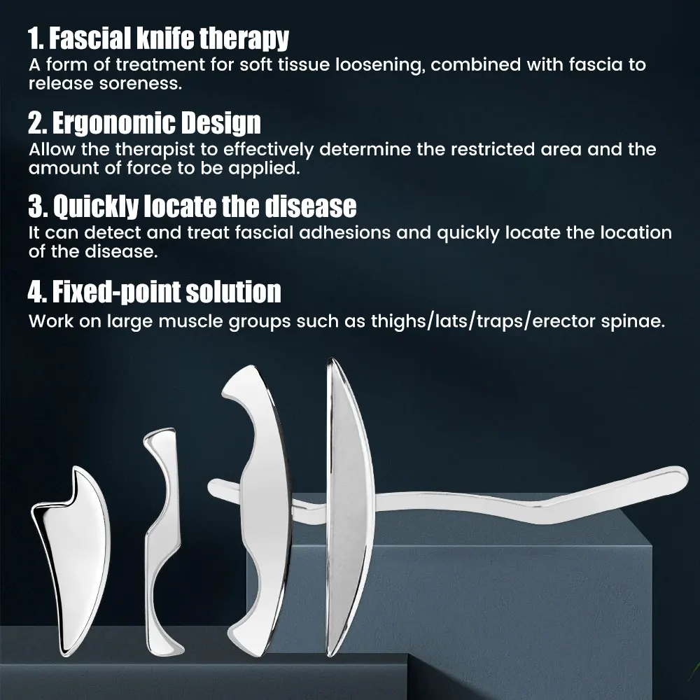 Fascial Tissue Gua Sha Tools Manual Muscles Massager Fibers Release Scraper Sports Fitness Muscle Relaxation Scraping Knife thumbnail 4
