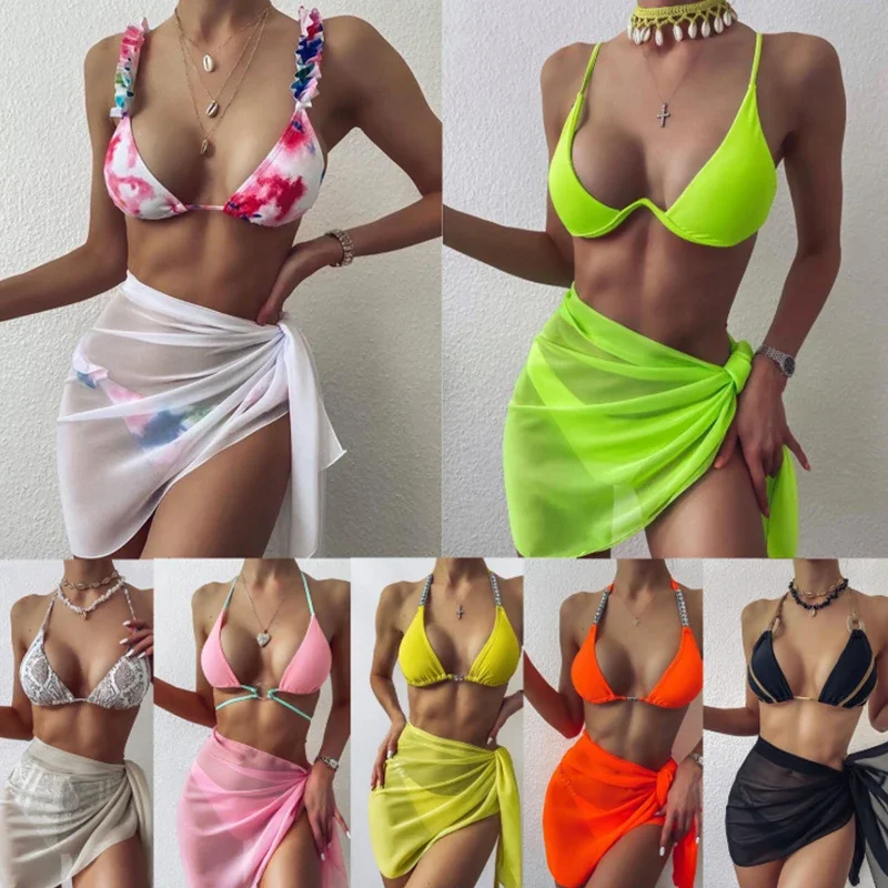 Pareo Scarf Bikini Cover-Ups Wrap for Women Chiffon Swimwear Cover Up Wraps Beach Sexy Skirts See-Through Scarf Cover Up Dress thumbnail 4