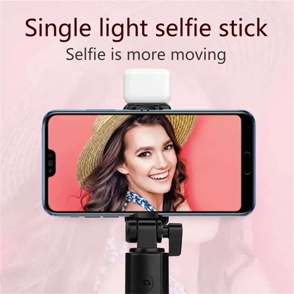 3-In-1 Bluetooth Wireless Selfie Tripod With Fill Light Shutter Remote Control Portable Foldable Monopod For Cell Smart Phones thumbnail 2