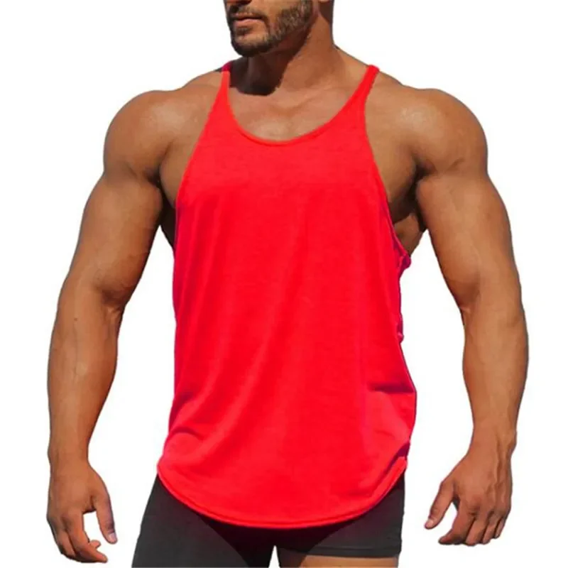 100% Cotton Bodybuilding Jogger Gym Singlet Training Bodybuilding Tank Top Vest Shirt Sleeveless Fitness Cotton Shirt For Men thumbnail 5