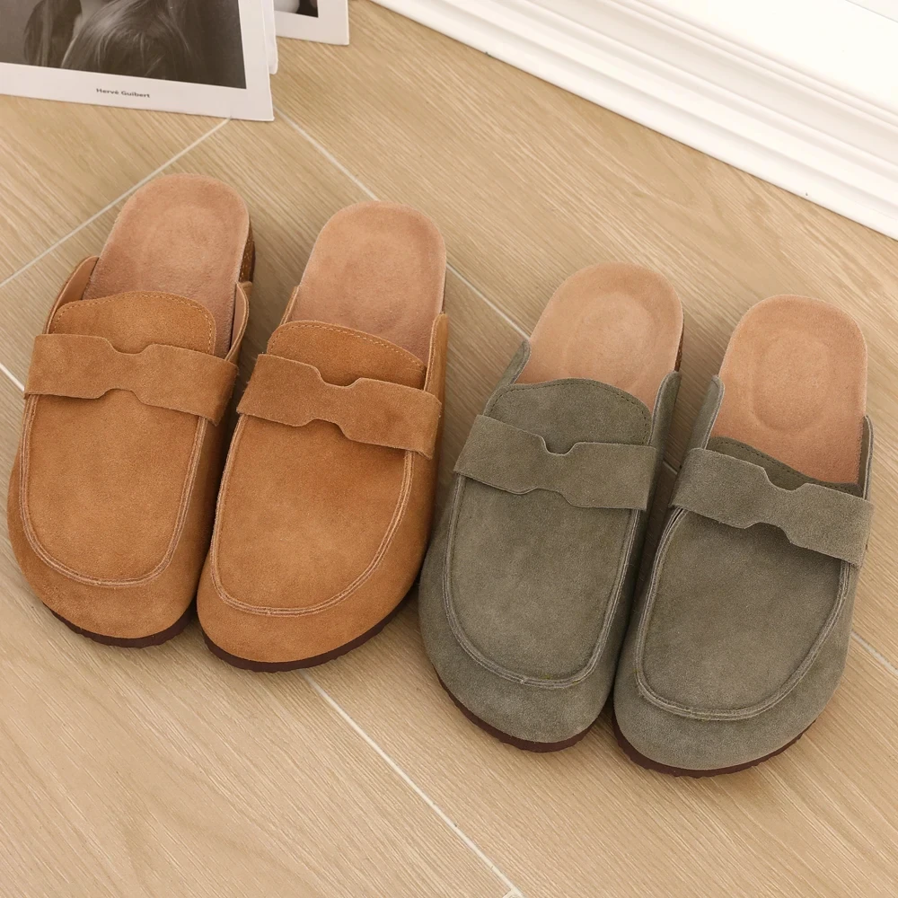 Smile PoP Cork Suede Clogs Slippers For Women Men Clogs Shoes Classic Cork Antislip Outdoor Slippers With Arch Support Mules thumbnail 4