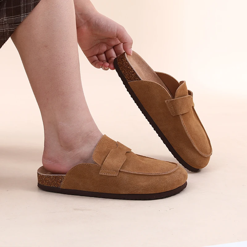 Smile PoP Cork Suede Clogs Slippers For Women Men Clogs Shoes Classic Cork Antislip Outdoor Slippers With Arch Support Mules thumbnail 6