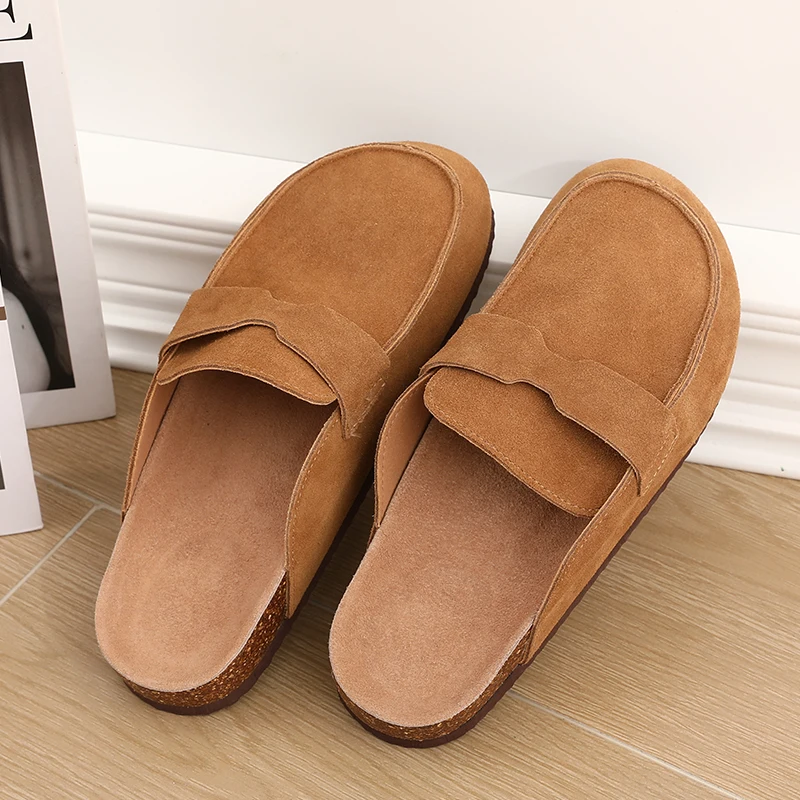 Smile PoP Cork Suede Clogs Slippers For Women Men Clogs Shoes Classic Cork Antislip Outdoor Slippers With Arch Support Mules thumbnail 3