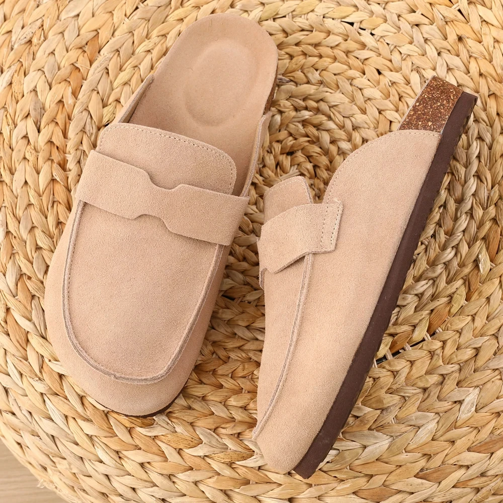 Smile PoP Cork Suede Clogs Slippers For Women Men Clogs Shoes Classic Cork Antislip Outdoor Slippers With Arch Support Mules thumbnail 2