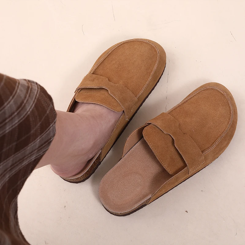 Smile PoP Cork Suede Clogs Slippers For Women Men Clogs Shoes Classic Cork Antislip Outdoor Slippers With Arch Support Mules thumbnail 5