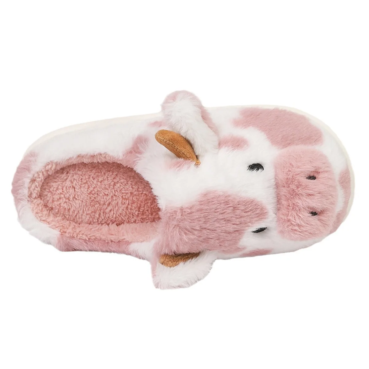 CRACOMIN Cow milk Fuzzy Slippers Women Winter Cartoon Fur Slippers Soft Cozy Plush House Shoes Female Bedroom Cute Furry Slides thumbnail 5