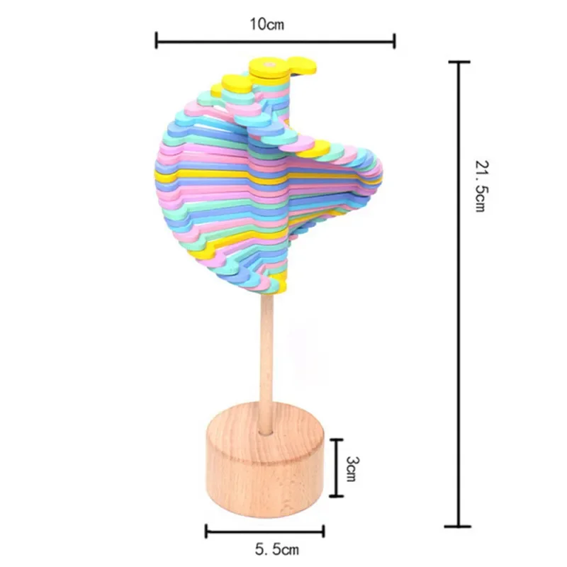 Wooden Spiral Lollipop Toys Rotating Magic Wand Spin Magic Wand Stress Relief Fidgets Toy For Adults Kids Antistress Gift thumbnail 6