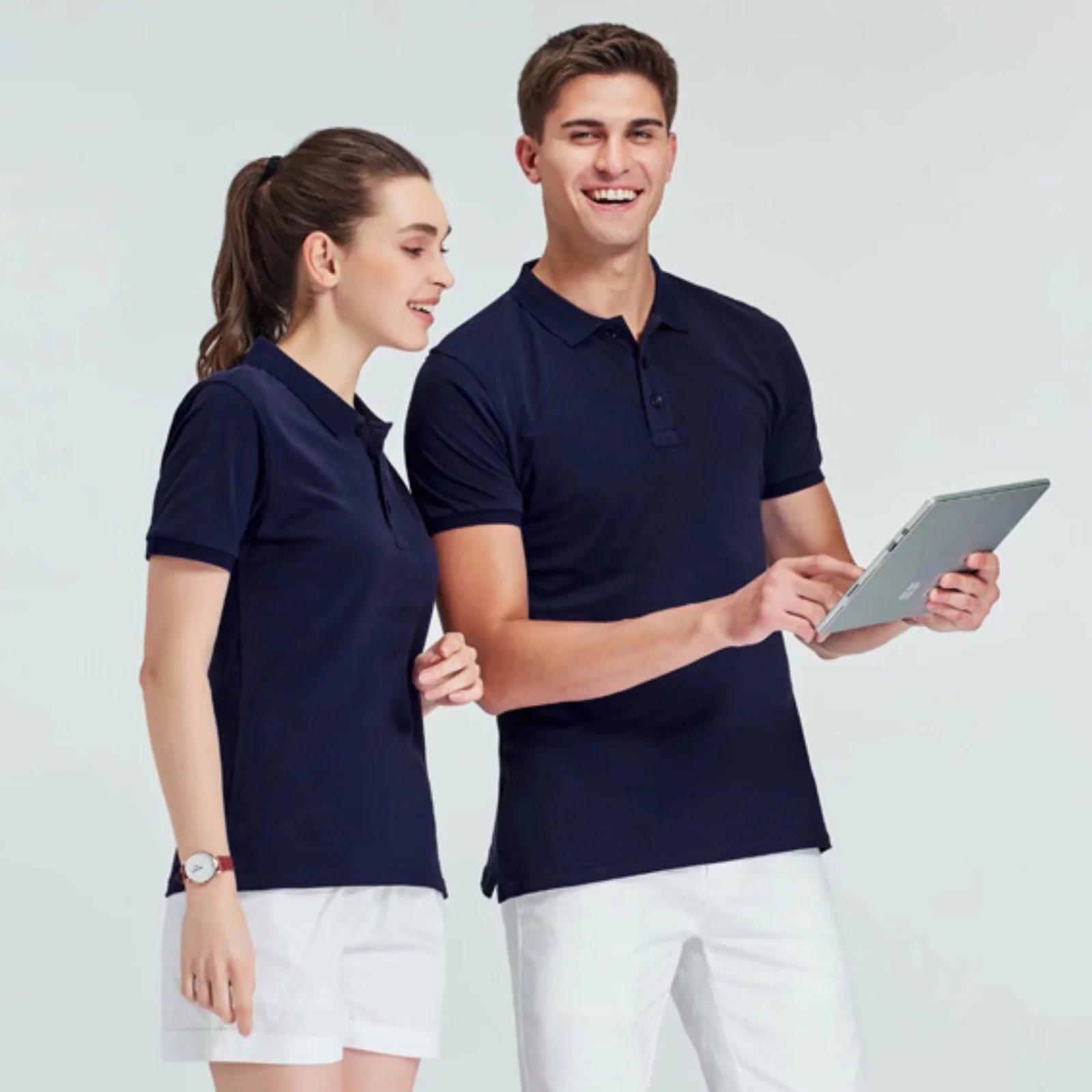 Men's Short Sleeve Polo Shirt Custom Printing Embroidery Personalized Logo Corporate Business Shirt Solid Color Lapel Top 4xl thumbnail 2