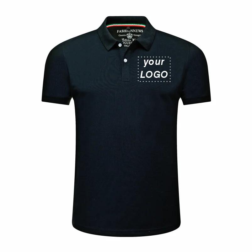 Men's Short Sleeve Polo Shirt Custom Printing Embroidery Personalized Logo Corporate Business Shirt Solid Color Lapel Top 4xl thumbnail 3