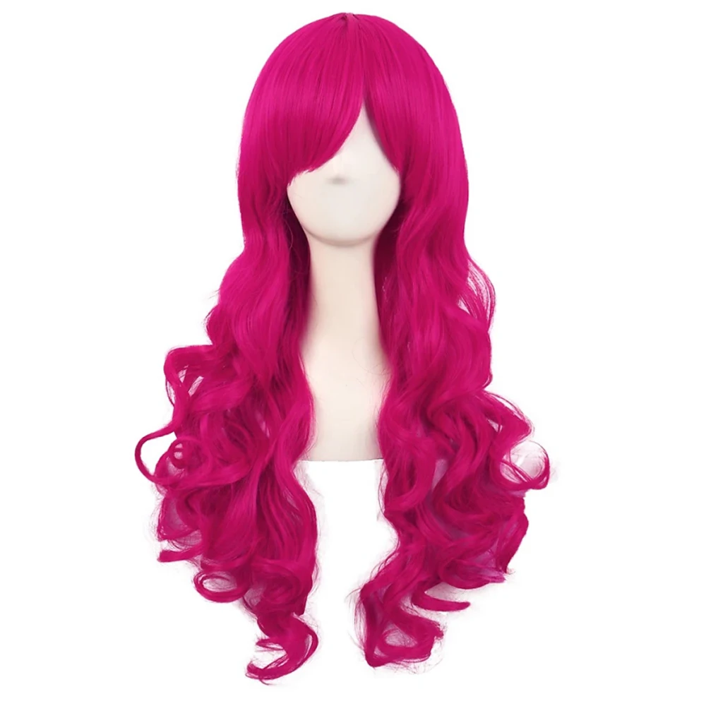 HAIRJOY Synthetic Hair  Wavy Pink Ponytail Wig for Jean Cosplay Game Princess  Anime Wigs with Hair Pigtails Bangs Halloween Wig thumbnail 5