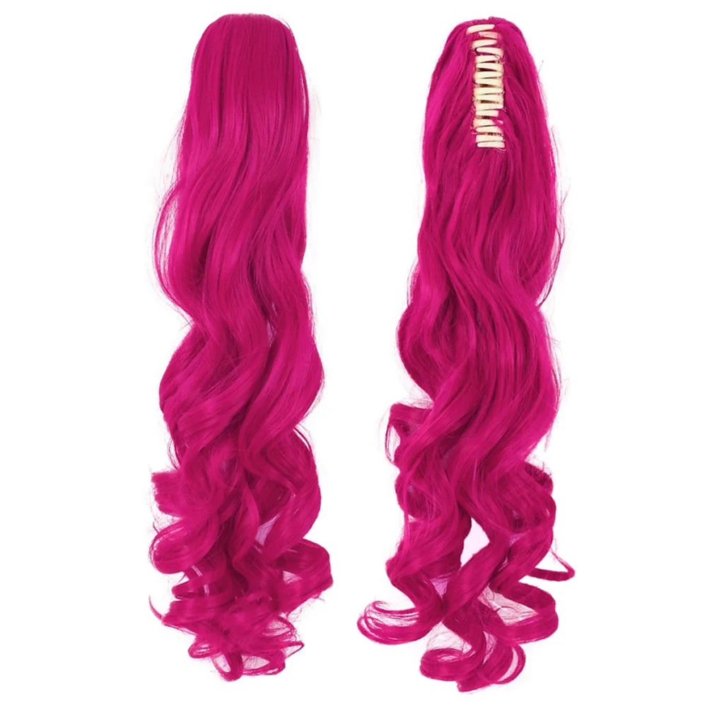 HAIRJOY Synthetic Hair  Wavy Pink Ponytail Wig for Jean Cosplay Game Princess  Anime Wigs with Hair Pigtails Bangs Halloween Wig thumbnail 3