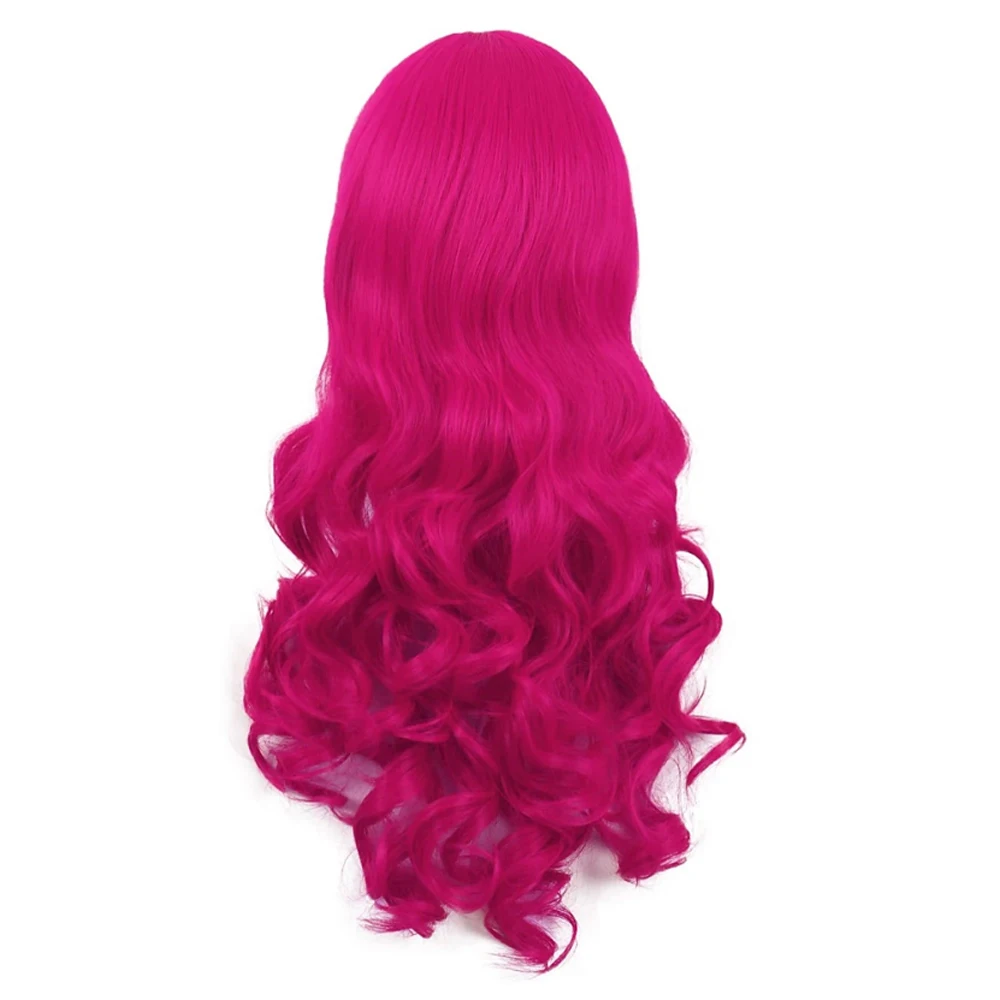 HAIRJOY Synthetic Hair  Wavy Pink Ponytail Wig for Jean Cosplay Game Princess  Anime Wigs with Hair Pigtails Bangs Halloween Wig thumbnail 6