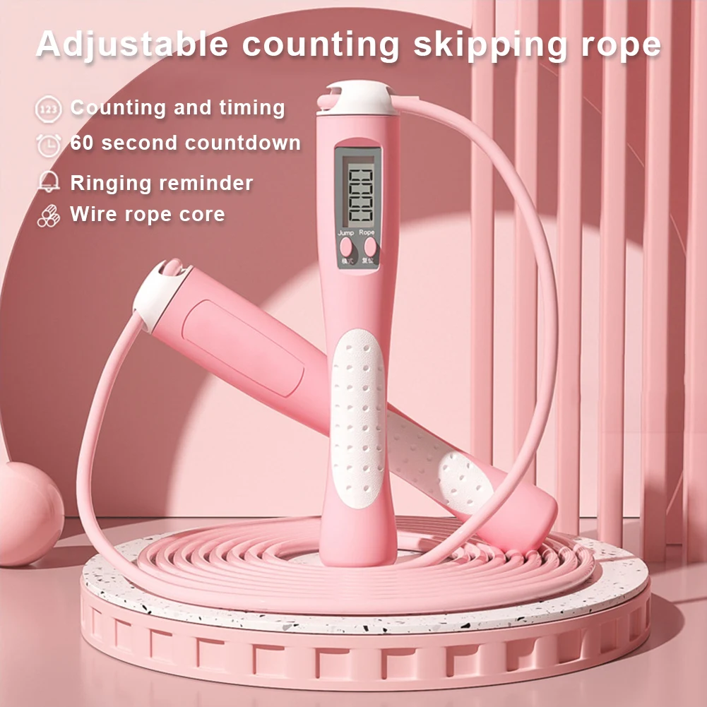 2.8m Counting Jump Rope Adults Adjustable Skipping Rope Jumping Rope with Counter Home Exercise Gym Training Fitness Equipment