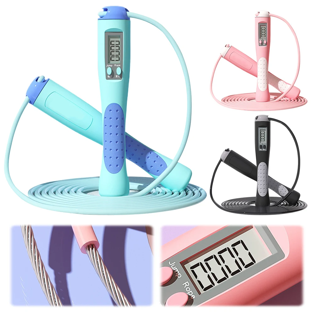 2.8m Counting Jump Rope Adults Adjustable Skipping Rope Jumping Rope with Counter Home Exercise Gym Training Fitness Equipment thumbnail 3