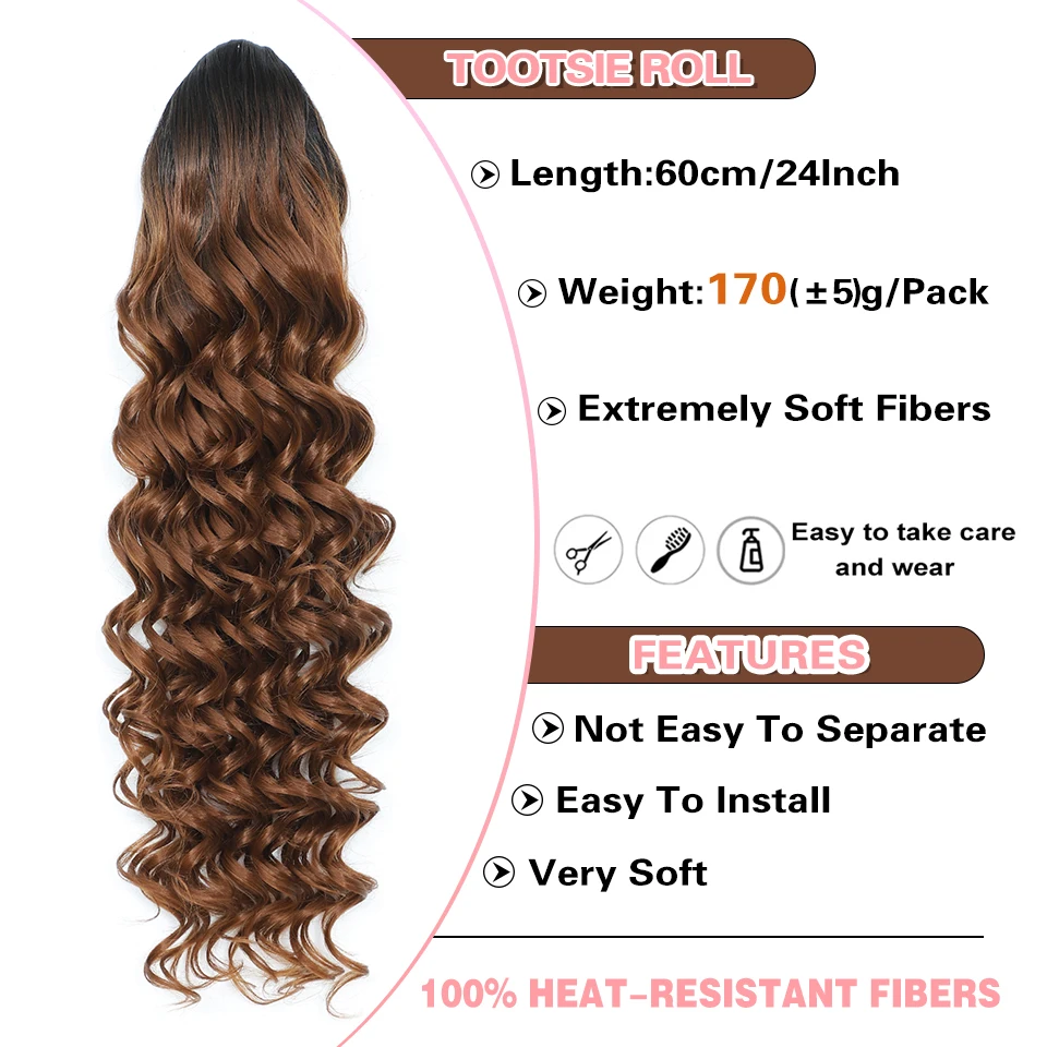 24inch Synthetic Drawstring Ponytail Extension For Women Long Afro Curly Fluffy Ponytail Clip in Hair Extensions For Daily Use thumbnail 5