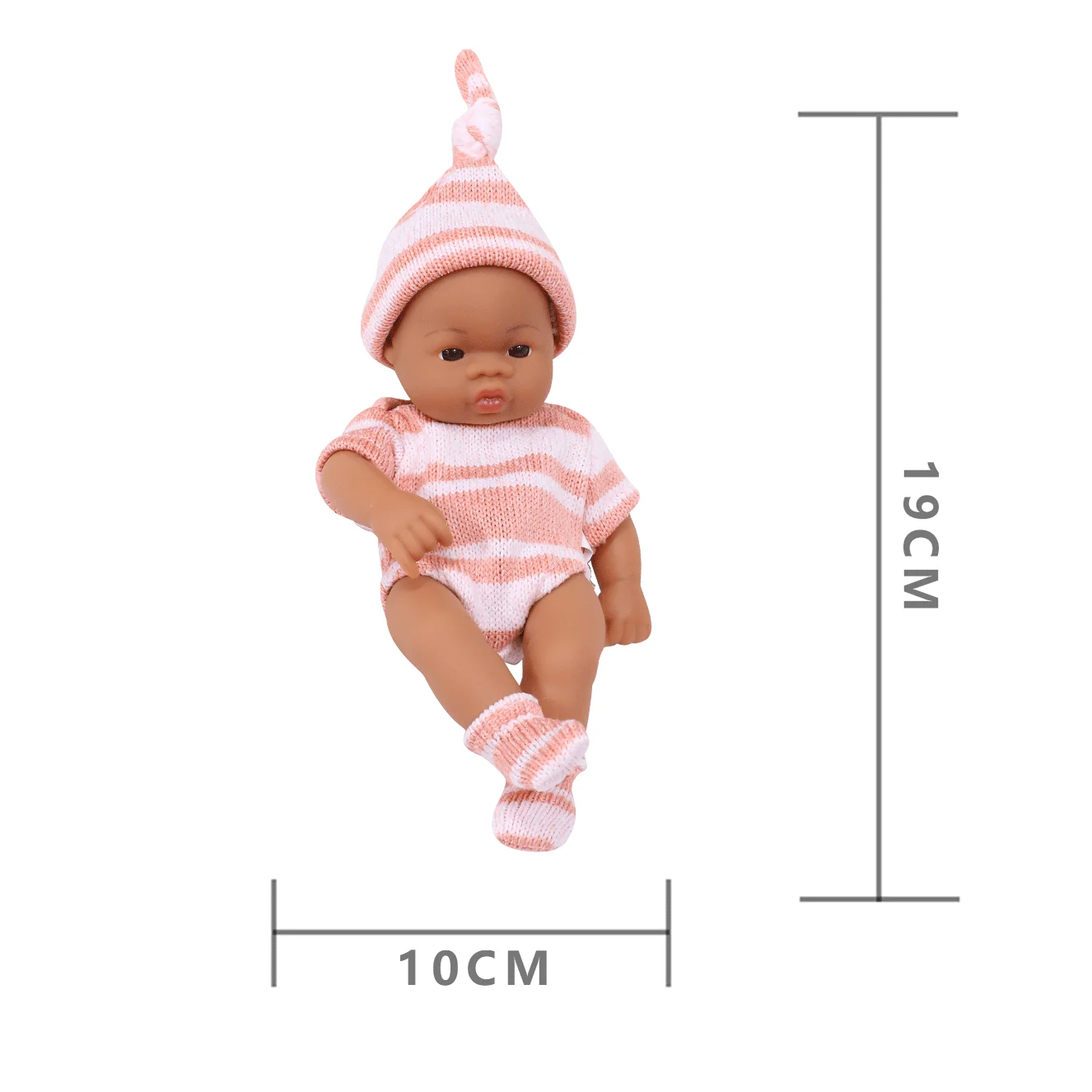 New Brown Reborn Dolls 20cm Reborn Baby Doll Mini Soft and Full Body Vinyl Reborn Toddler Doll Baby Doll For Girls Children thumbnail 4