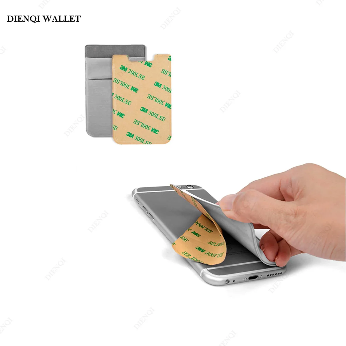 Cell Phone Card Holder Slim Adhesive Sticker Fashion Mobile Phone Mini Wallet Case Credit Cardholder Pocket Portable Money Bag thumbnail 6