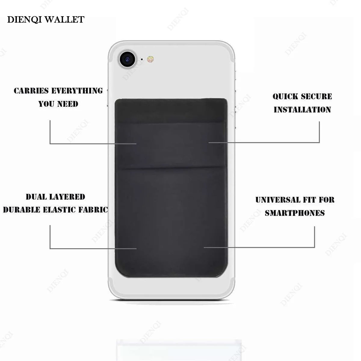 Cell Phone Card Holder Slim Adhesive Sticker Fashion Mobile Phone Mini Wallet Case Credit Cardholder Pocket Portable Money Bag thumbnail 3
