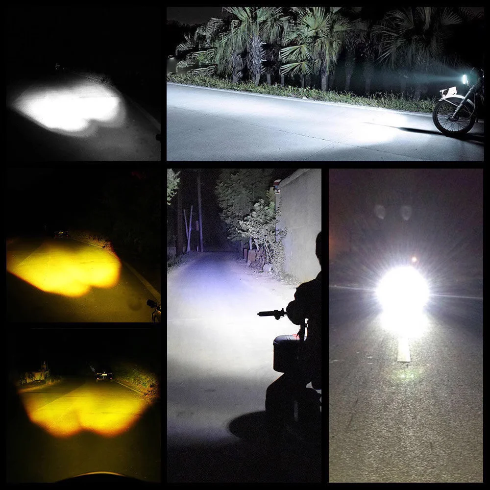 Motorcycle Mini DRL Driving Light Dual Color for Headlight Auxiliary Spotlight Lamp R ATV Scooter Moto Fog Light Accessories 12V thumbnail 6