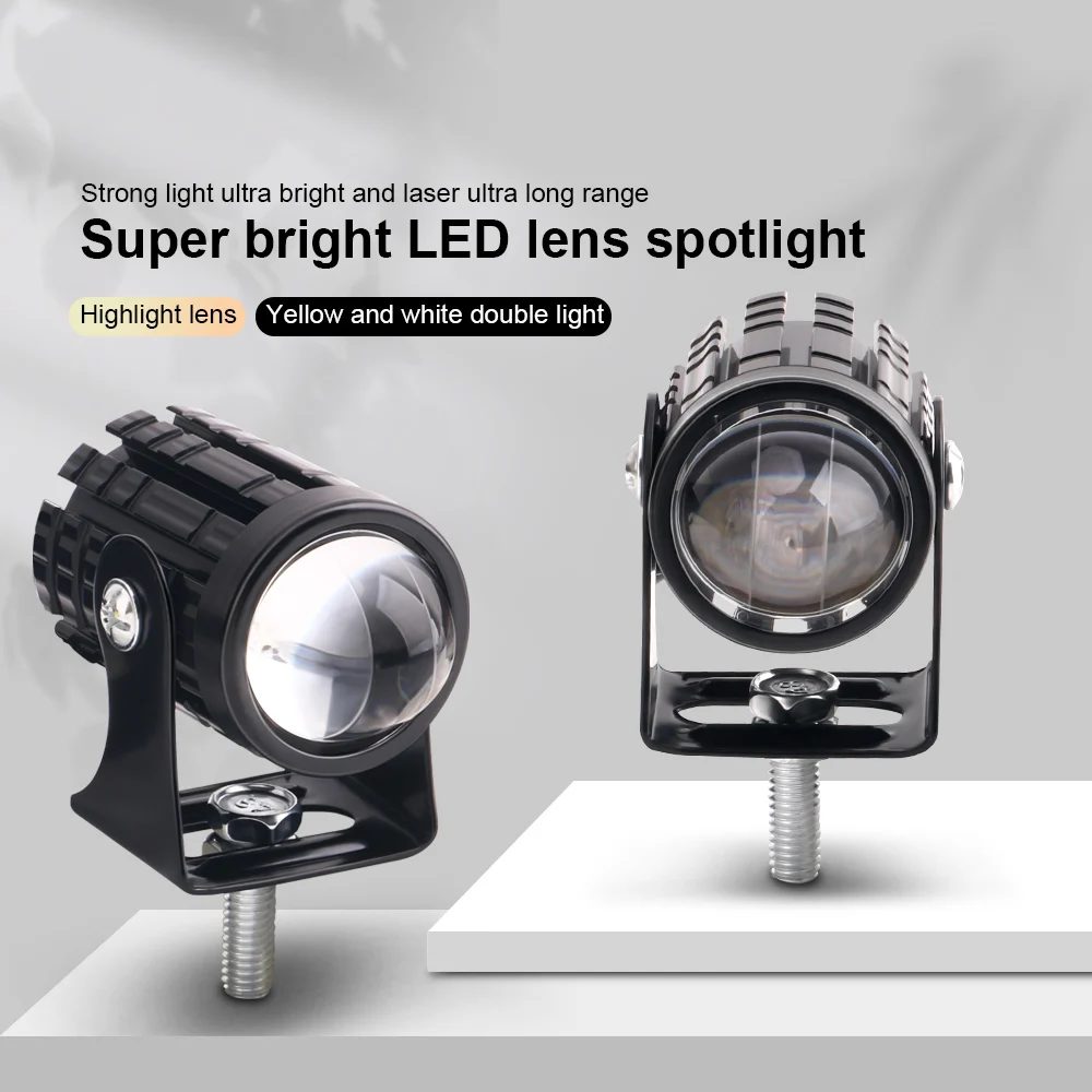 Motorcycle Mini DRL Driving Light Dual Color for Headlight Auxiliary Spotlight Lamp R ATV Scooter Moto Fog Light Accessories 12V thumbnail 4