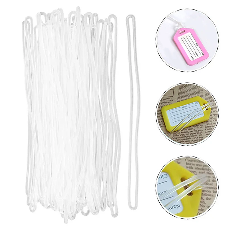 50pcs Travel Tags Plastic Bag Loops Transparent Luggage ID Label Strap Holder Lanyard Portable Travel Accessories thumbnail 3