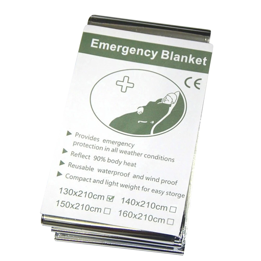 1-5PCS Emergency Blanket Windproof Waterproof Foil Thermal Blanket Outdoor Survive Emergency Rescue Blankets First Aid Kit thumbnail 2