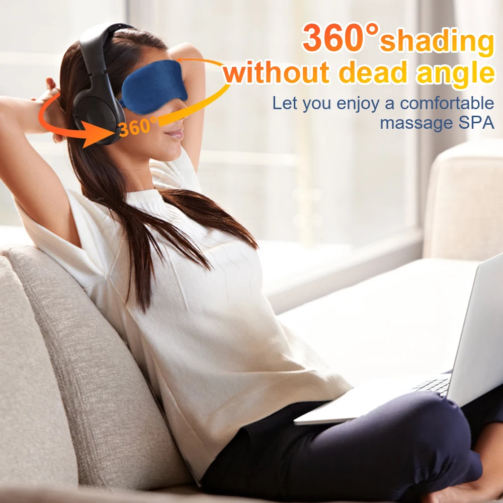 USB Eye Massager Heated Eye Shade Relieve Eye Fatiuge Remove Dark Circles Hot Eye Cover for Night Sleep Travel Office Eye Mask thumbnail 4