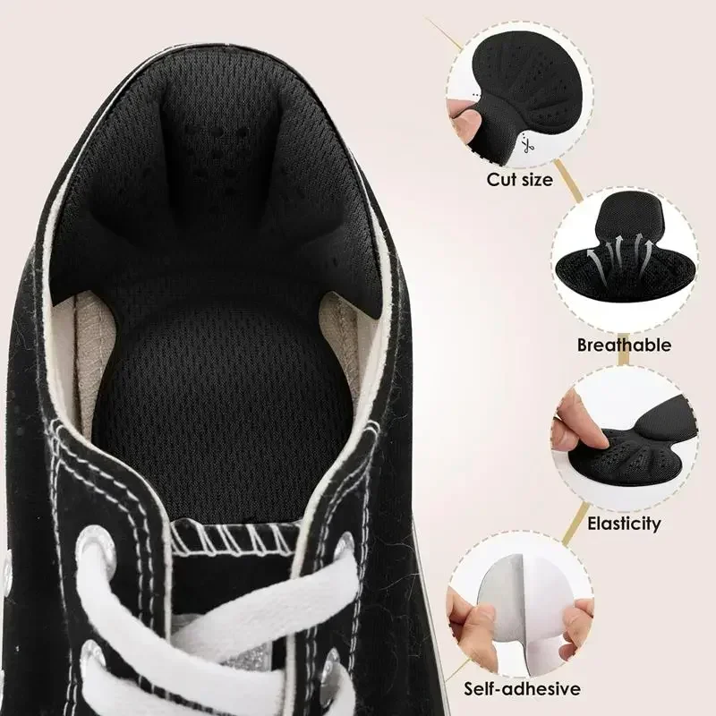4Pcs New Sponge Heel Cushion Back of Inserts Heel Protectors Shoe Pads for Shoe Non-slip Shoes Insoles T-Shaped Foot Care Pad thumbnail 2