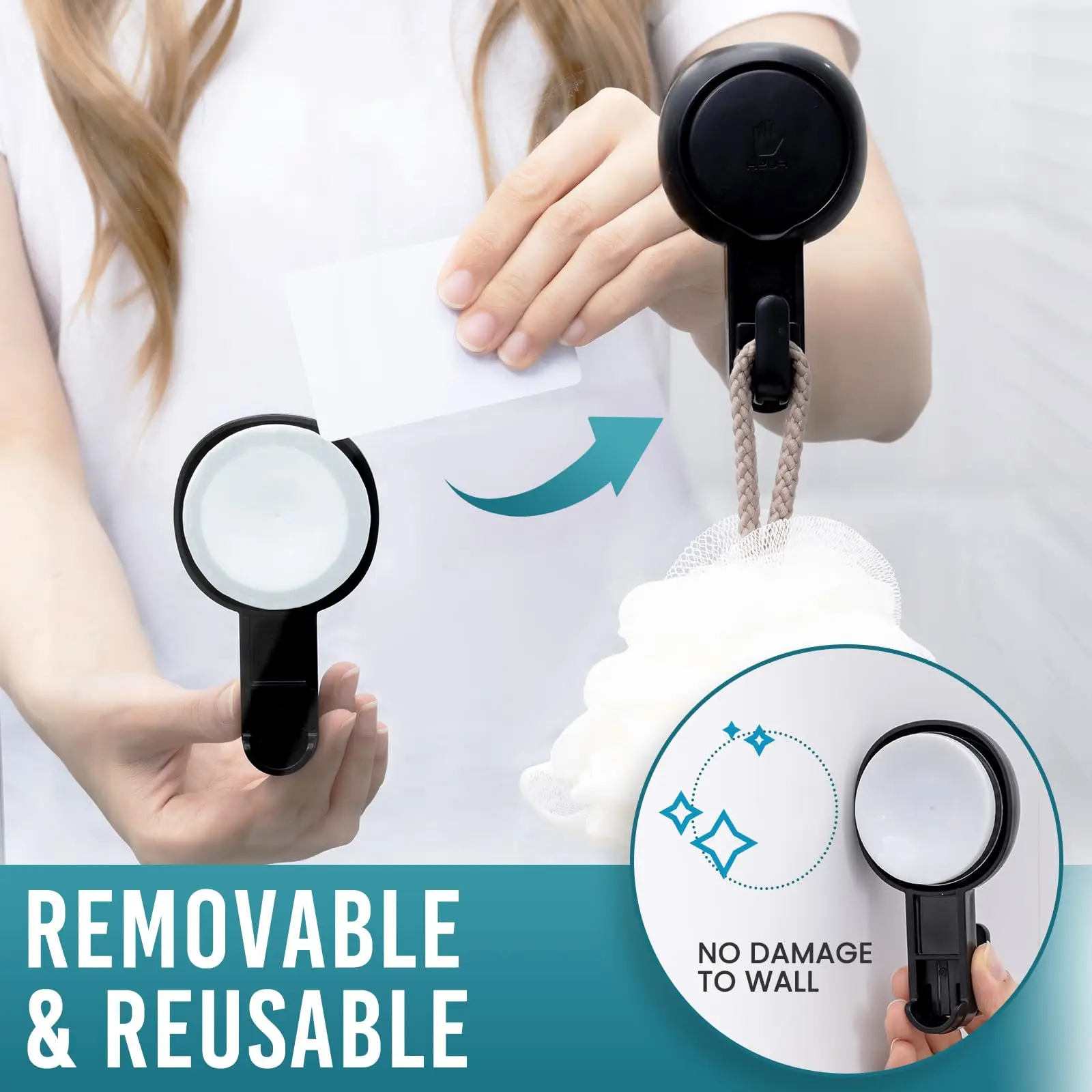 TAILI No Drilling Towel Hook Removable Vacuum Suction Cup Hooks Bathroom Robe Towel Holder Hook Kitchen Hotel Home Accessories thumbnail 5