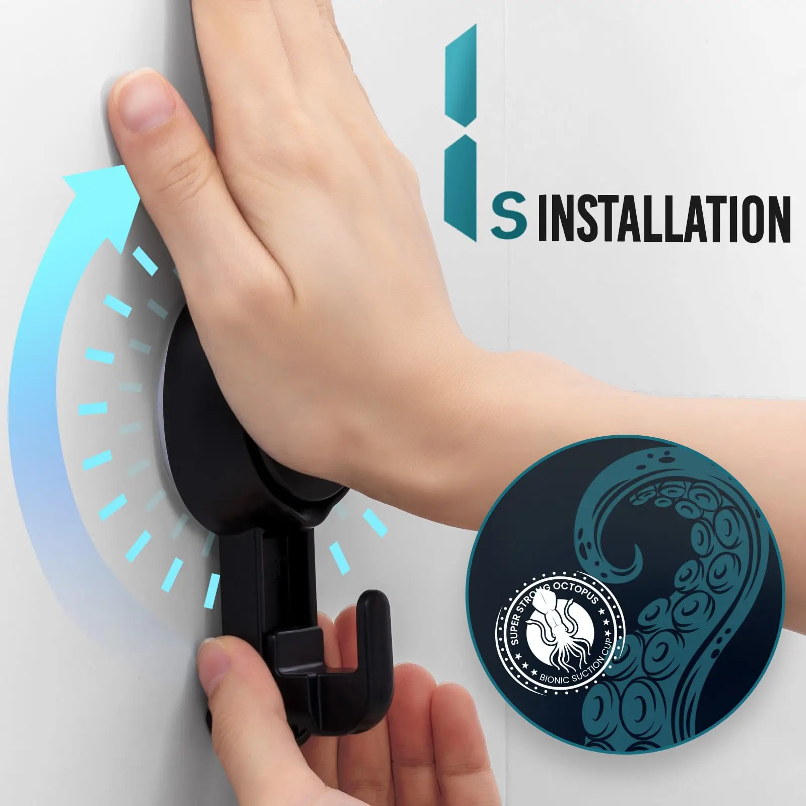 TAILI No Drilling Towel Hook Removable Vacuum Suction Cup Hooks Bathroom Robe Towel Holder Hook Kitchen Hotel Home Accessories thumbnail 4