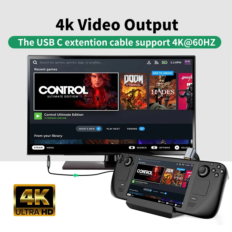 USB C 3.1 Extension Cable Type C PD100W Fast Charging Male to Female Extender Cord For Samsung MacBook Pro 4k 60Hz Video Cable thumbnail 4