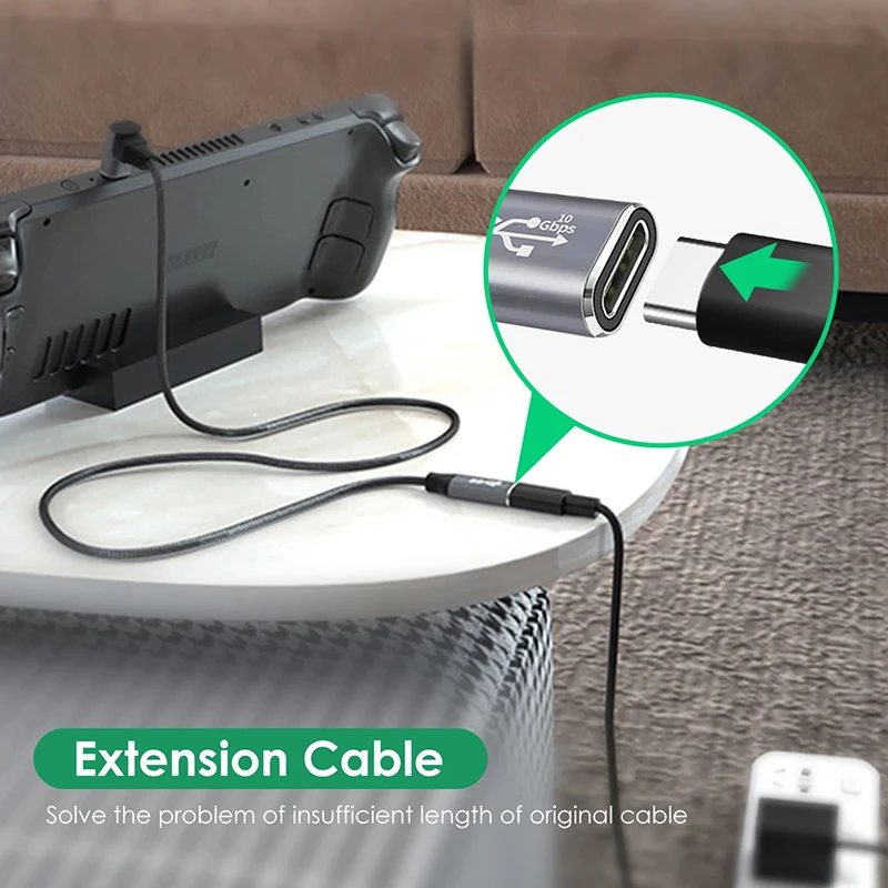 USB C 3.1 Extension Cable Type C PD100W Fast Charging Male to Female Extender Cord For Samsung MacBook Pro 4k 60Hz Video Cable thumbnail 5