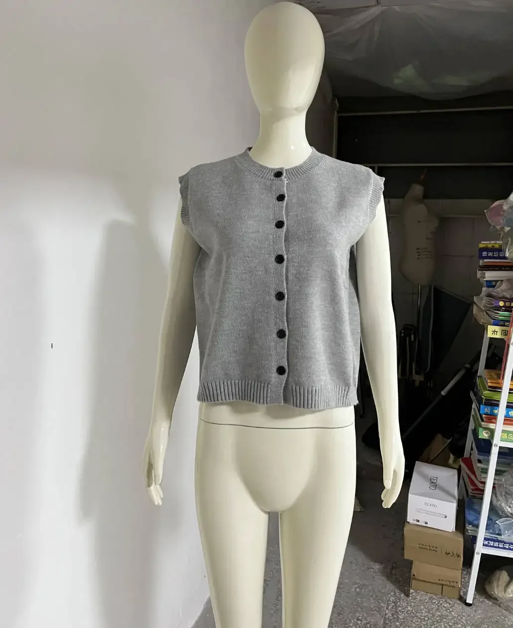 Autumn Fashion Knitted Vests Top For Women Casual Single-Breasted Knitwear Cardigan Tanks Female Solid Sleeveless Sweaters Vest thumbnail 2