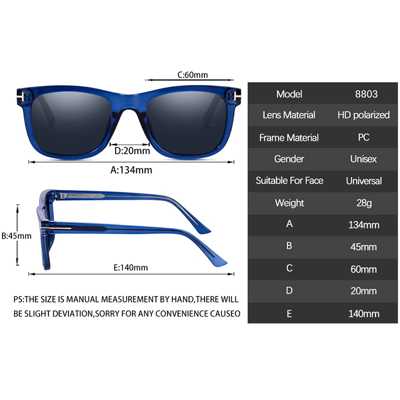 Fashion Square Polarized Sunglasses man Driving Fishing Luxury Brand Designer UV400 Eyewear thumbnail 6