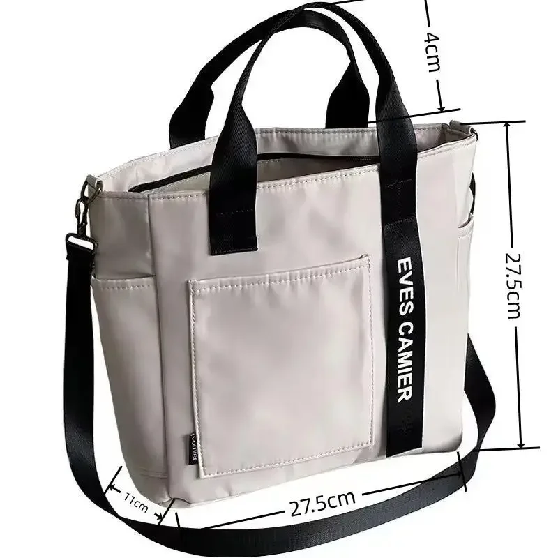 New Casual Tote Large Capacity Shoulder Bag Nylon Waterproof Canvas Handbag Simple Fashion Messenger Bags For Schoolgirl thumbnail 6