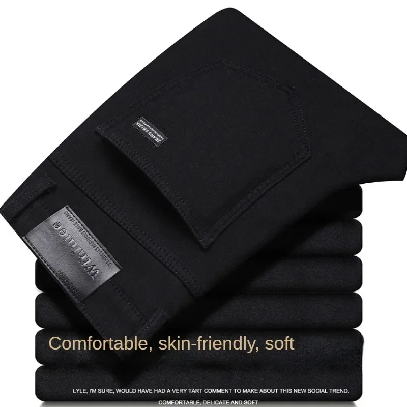 Wthinlee Brand Straight Stretch Classic Blue Black New Business Men's Jeans Casual Work Denim Trousers Male Brand Clothing thumbnail 4