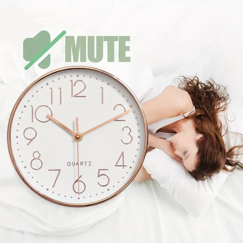 8 Inch Mute Quartz Wall Clock Cubic Digital Clock Living Room Bedroom Wall Clock Simple Digital Clock Home Decorations thumbnail 2