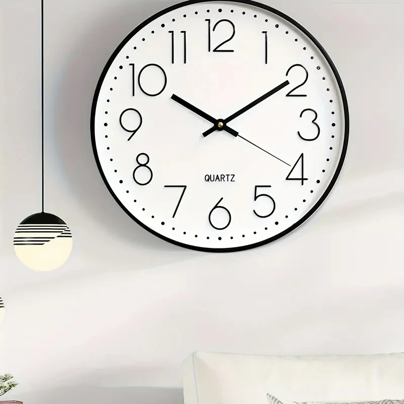 8 Inch Mute Quartz Wall Clock Cubic Digital Clock Living Room Bedroom Wall Clock Simple Digital Clock Home Decorations thumbnail 3
