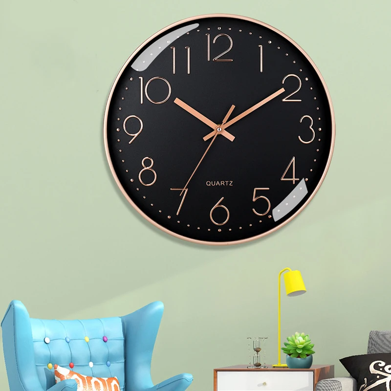 8 Inch Mute Quartz Wall Clock Cubic Digital Clock Living Room Bedroom Wall Clock Simple Digital Clock Home Decorations thumbnail 5