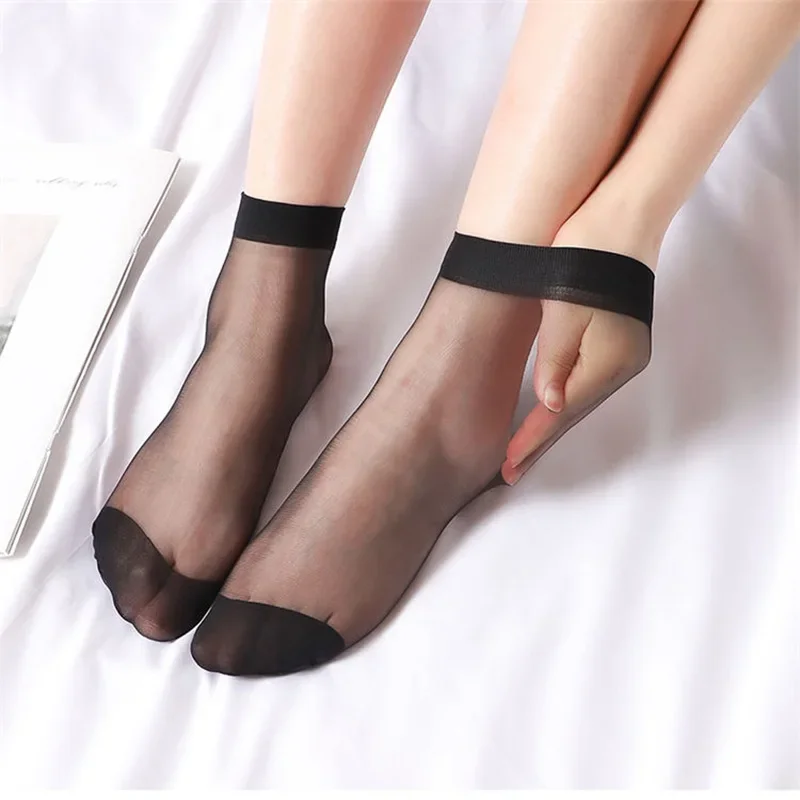10pairs-30Pairs Transparent Summer Socks Ultrathin Women Nylon Ladies Female Short Ankle Meias Elastic Crystal Spring Silk Sox thumbnail 6