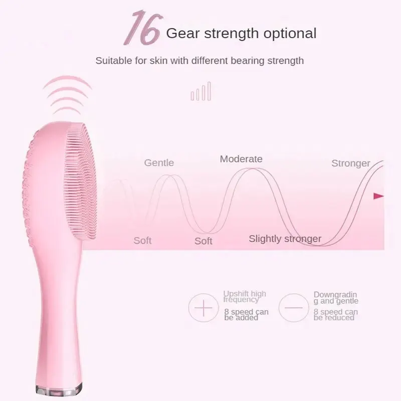 Electric Facial Cleansing Brush Deep Pore Cleaning Sonic Vibration Waterproof Acne Blackhead Remover Pore Cleaner Silicone thumbnail 3
