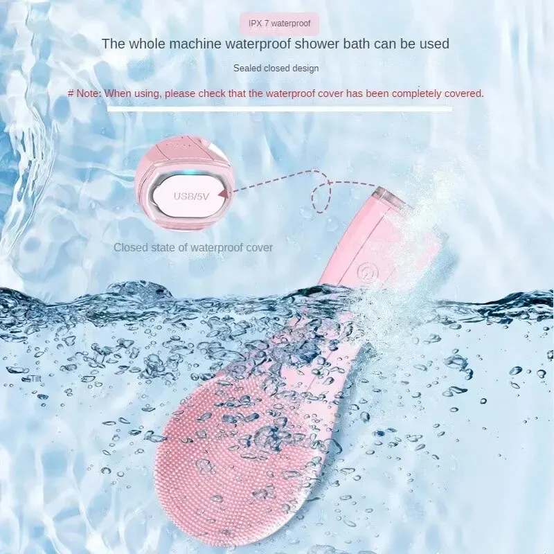 Electric Facial Cleansing Brush Deep Pore Cleaning Sonic Vibration Waterproof Acne Blackhead Remover Pore Cleaner Silicone thumbnail 2
