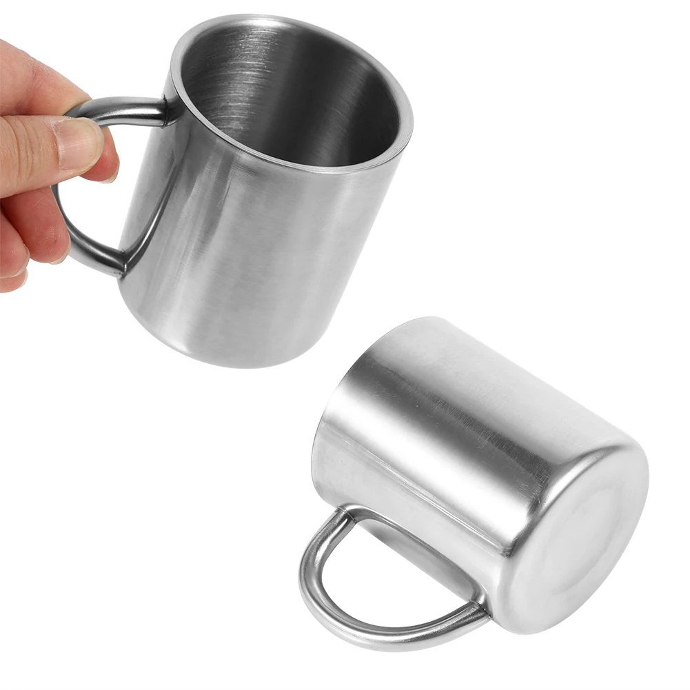 220ML Double Wall Stainless Steel Coffee Mug Portable Cup Travel Camping Tumbler Jug Coffee Tea Milk Cups Office Water Mugs thumbnail 5