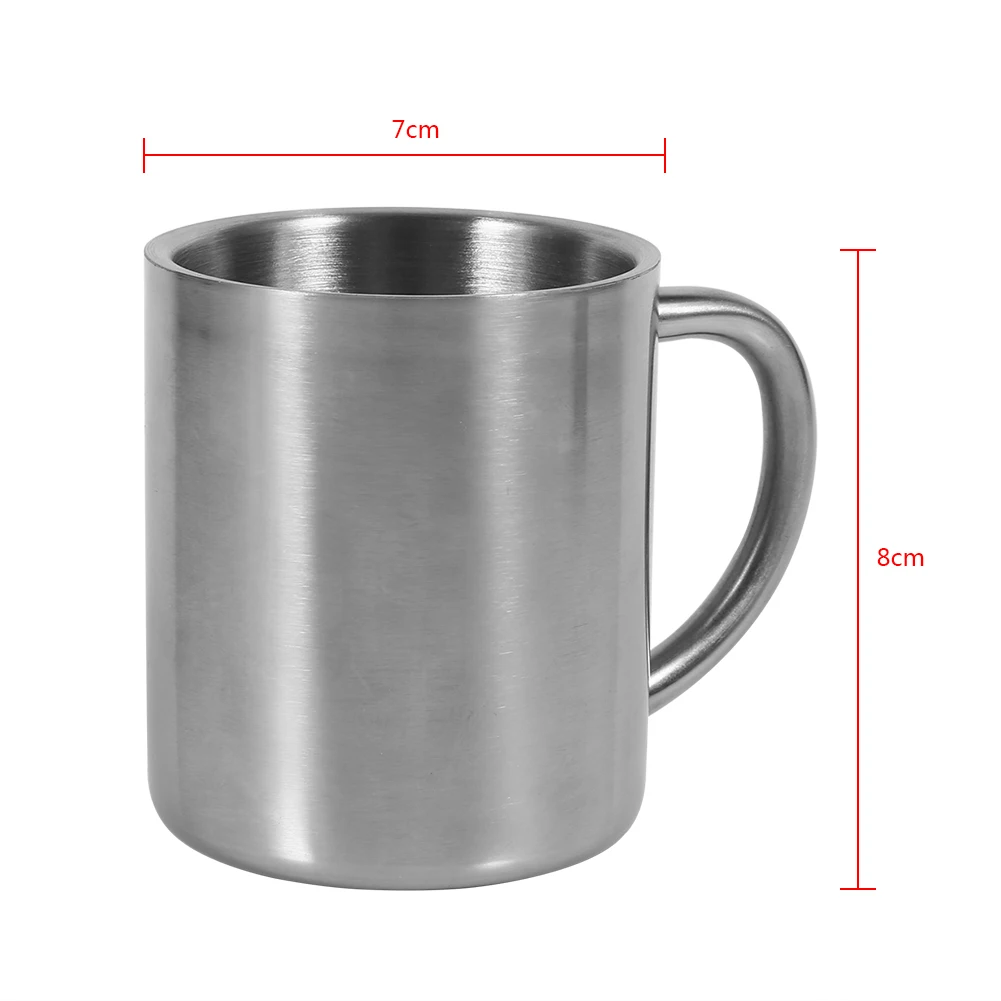 220ML Double Wall Stainless Steel Coffee Mug Portable Cup Travel Camping Tumbler Jug Coffee Tea Milk Cups Office Water Mugs thumbnail 6