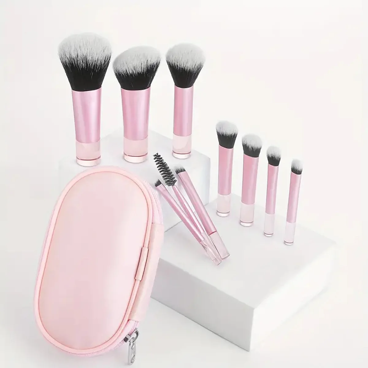 10pcs Mini Makeup Brush Set Powder Eyeshadow Foundation Blush Blender Concealer Beauty Makeup Tools Brush Professional Supplies thumbnail 4