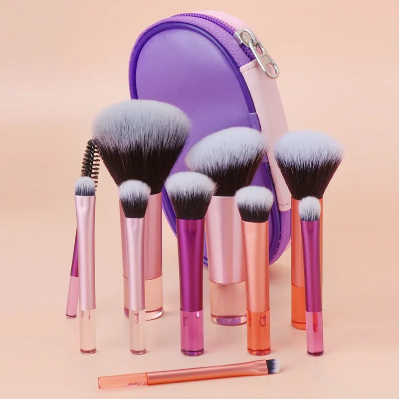 10pcs Mini Makeup Brush Set Powder Eyeshadow Foundation Blush Blender Concealer Beauty Makeup Tools Brush Professional Supplies thumbnail 5
